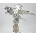 Tapón de la botella de vino del arte del metal, tapón de botella de vino de plata